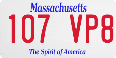 MA license plate 107VP8