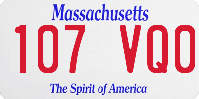 MA license plate 107VQ0