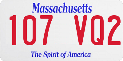MA license plate 107VQ2