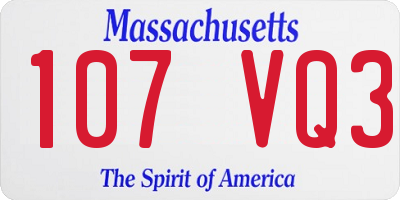 MA license plate 107VQ3
