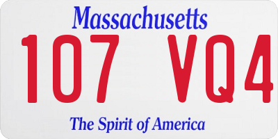 MA license plate 107VQ4
