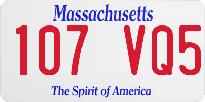 MA license plate 107VQ5