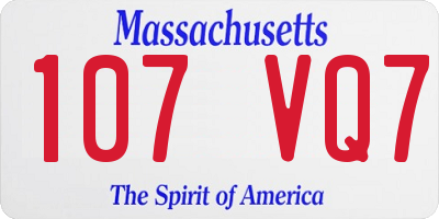 MA license plate 107VQ7
