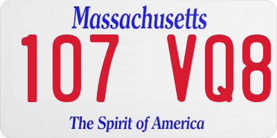 MA license plate 107VQ8