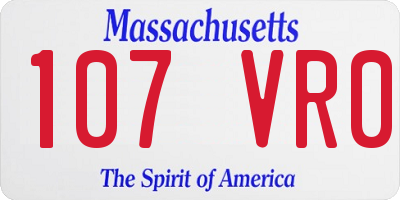 MA license plate 107VR0