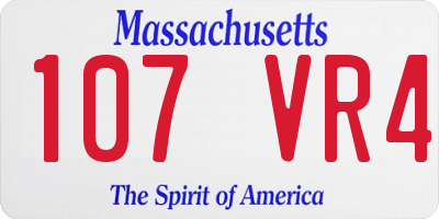 MA license plate 107VR4