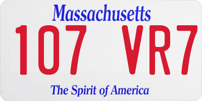 MA license plate 107VR7