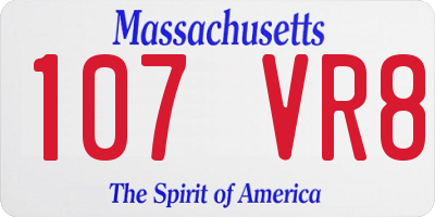 MA license plate 107VR8