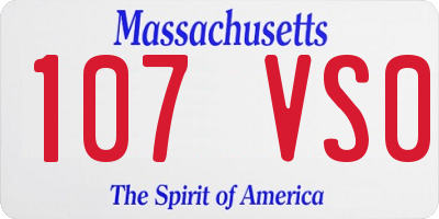 MA license plate 107VS0