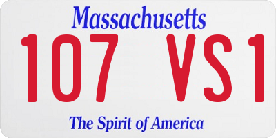 MA license plate 107VS1