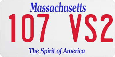 MA license plate 107VS2