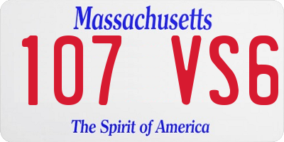 MA license plate 107VS6