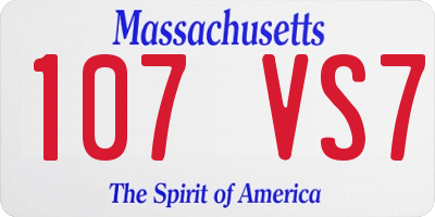 MA license plate 107VS7