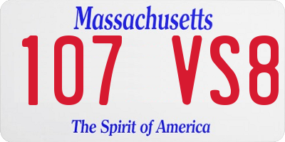 MA license plate 107VS8