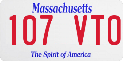 MA license plate 107VT0