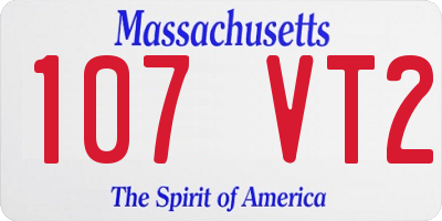 MA license plate 107VT2