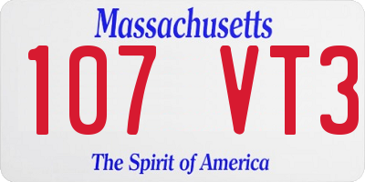 MA license plate 107VT3