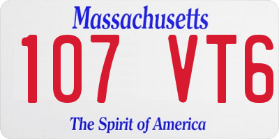 MA license plate 107VT6