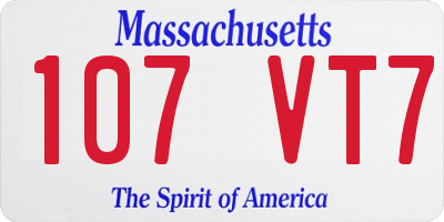 MA license plate 107VT7