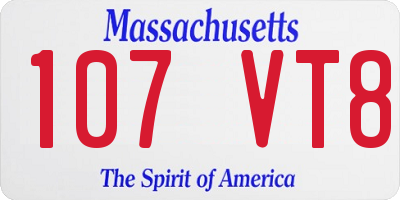 MA license plate 107VT8