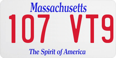 MA license plate 107VT9