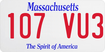 MA license plate 107VU3