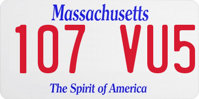 MA license plate 107VU5
