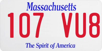 MA license plate 107VU8