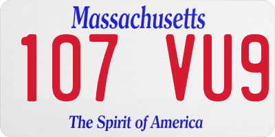 MA license plate 107VU9