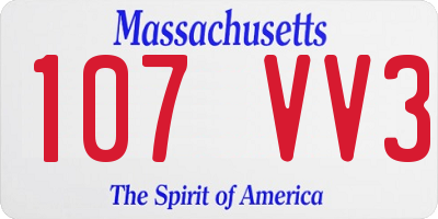 MA license plate 107VV3