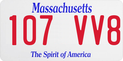 MA license plate 107VV8