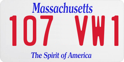 MA license plate 107VW1
