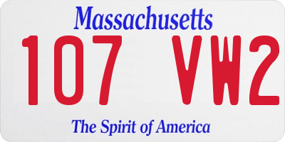MA license plate 107VW2