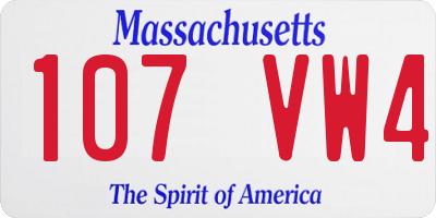 MA license plate 107VW4