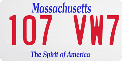 MA license plate 107VW7