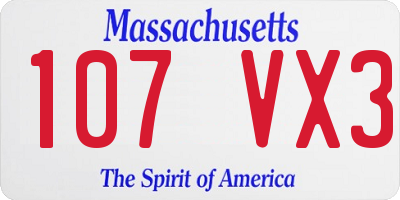 MA license plate 107VX3