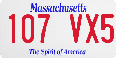 MA license plate 107VX5