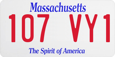 MA license plate 107VY1