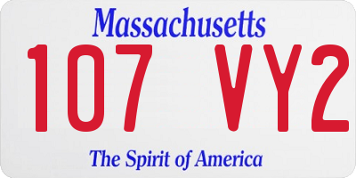 MA license plate 107VY2