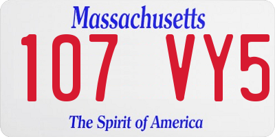 MA license plate 107VY5