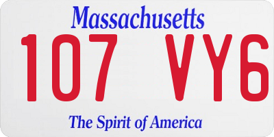MA license plate 107VY6