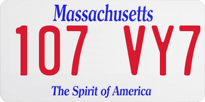 MA license plate 107VY7