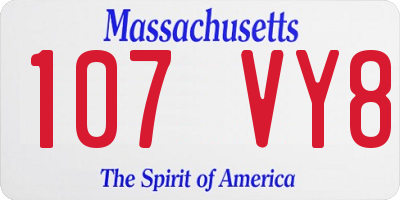 MA license plate 107VY8