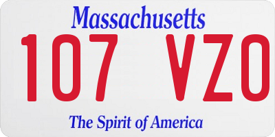 MA license plate 107VZ0