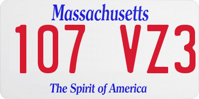 MA license plate 107VZ3