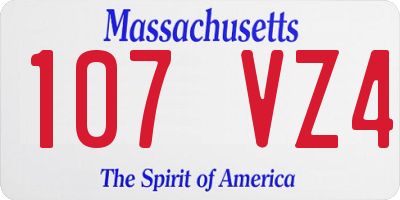 MA license plate 107VZ4