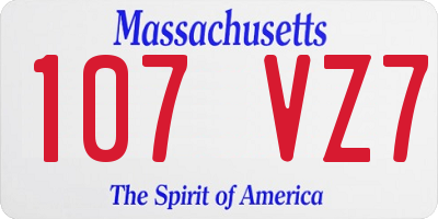 MA license plate 107VZ7