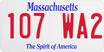 MA license plate 107WA2
