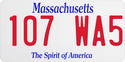 MA license plate 107WA5