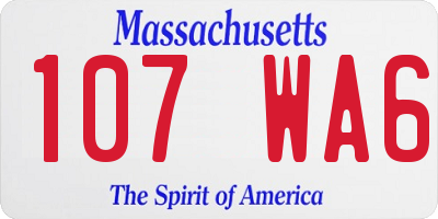 MA license plate 107WA6